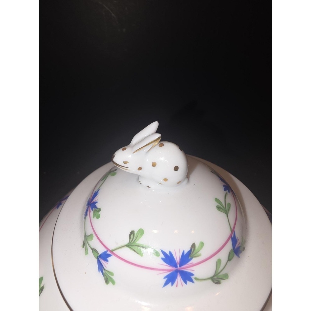 Herend Hungary Blue Garland Teapot 3404 PBG Rabbit Finial MINT 1994 - Picture 13 of 13